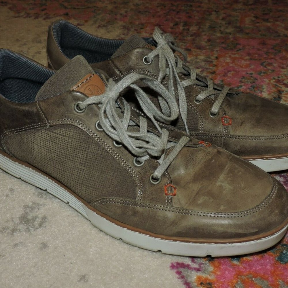 Bullboxer Lace Up Sneaker Shoes Leather Taupe Men's Size 46 / 12.5-13